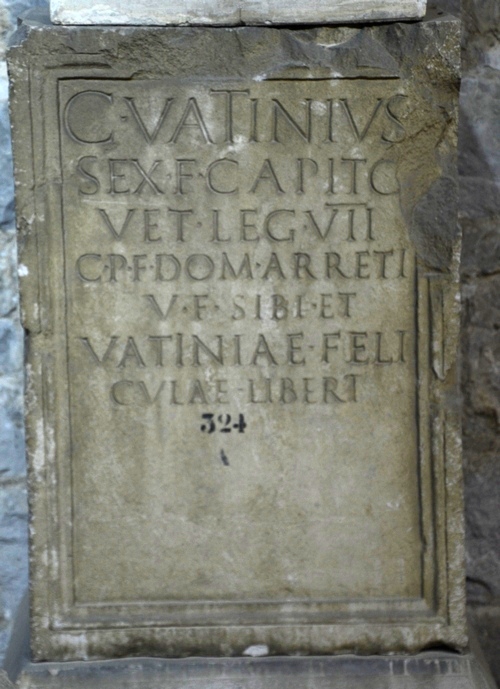 Salona, Tombstone of Vatinius of VII Claudia