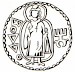 Drawing of a Kushan coin, legend "Boddo"
