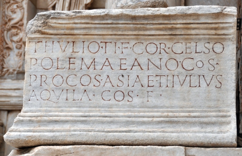 Ephesus, Library of Celsus, Latin inscription