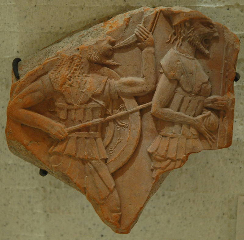 Apollonia, Relief of two hoplites