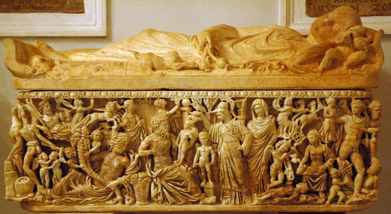 Rome, Sarcophagus with Prometheus and Athena creating the first humans