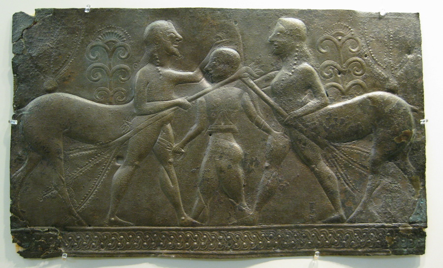 Olympia, Relief with a man fighting two centaurs