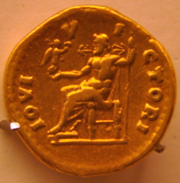 Coin of Hadrian with the Zeus of Phidias