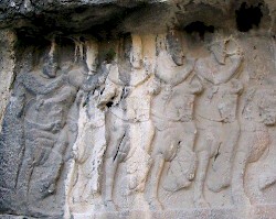 Sasanian noblemen on Relief 2 from Bishapur