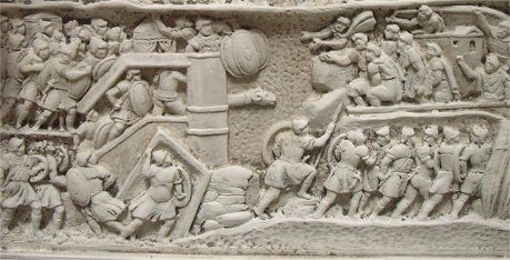 Rome, Forum Romanum, Arch of Severus, Relief west right, model: Capture of Ctesiphon, Detail