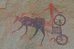 A Garamantian chariot on a rock painting from Tina Nivin.