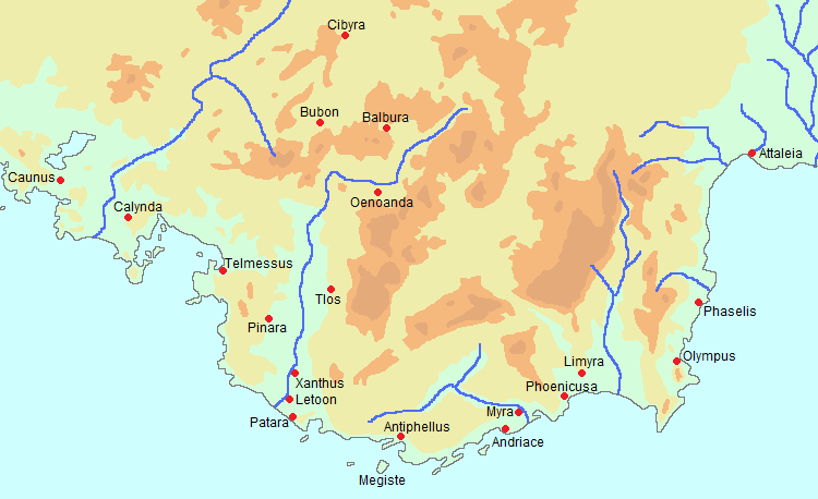 Map of Lycia