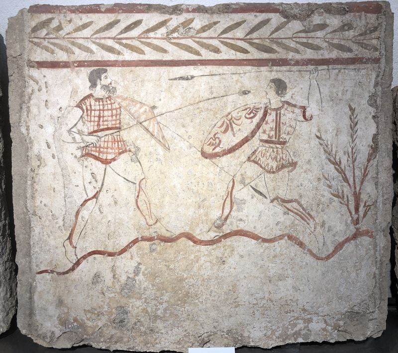 Paestum, Tombs, Painting of a ritual fight