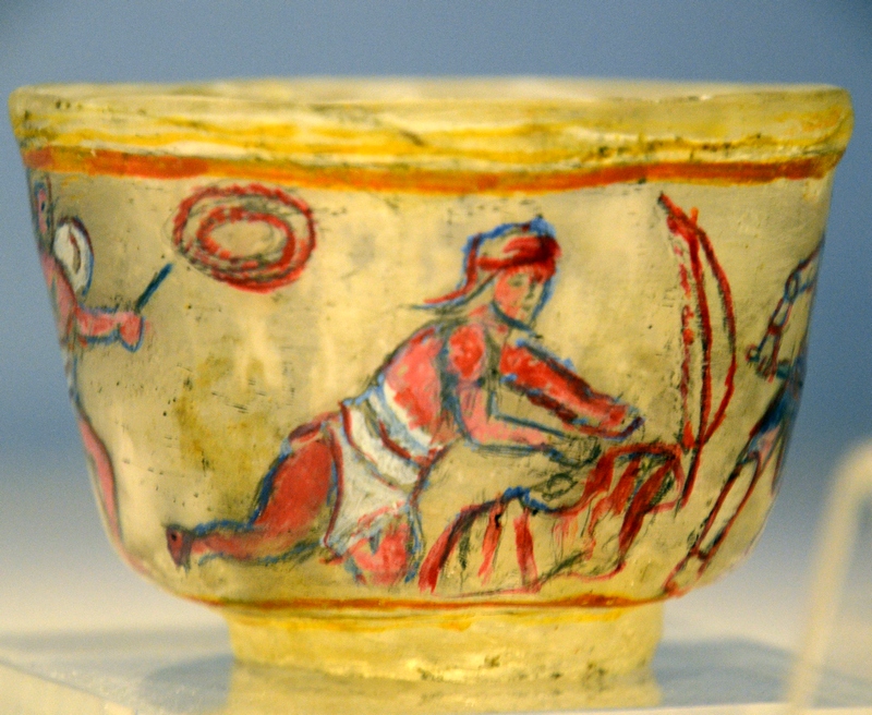 Icosium, Bab el-Oued cemetery, Glass bowl with the death of a gladiator