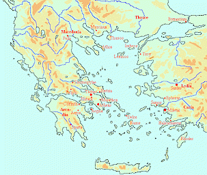 Map of the Aegean World, c.480 BCE