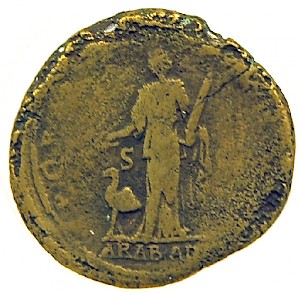 Roman coin, commemorating the annexation of Arabia Nabataea