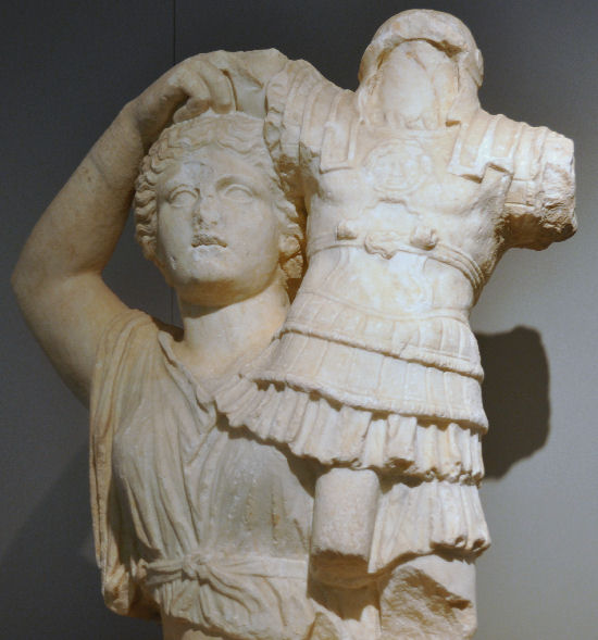 Apollonia, Relief to commemorate the battle of Actium