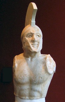 Torso of a Spartan hoplite, found at Sparta and identified as a memorial statue to Leonidas.