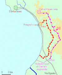 Map of the Siege of Dyrrhachium