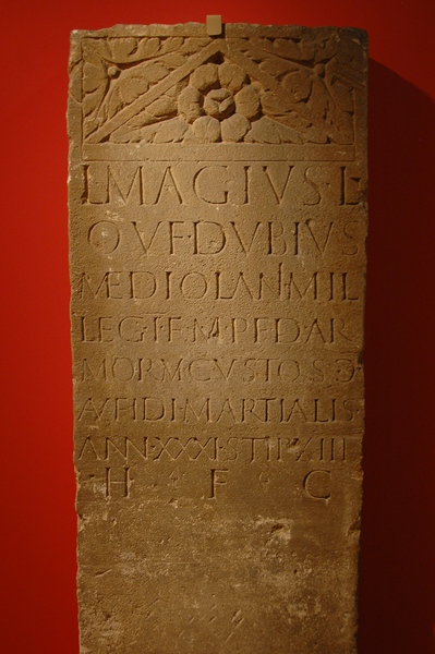 Bonn, Tombstone of L. Magius Dubius of I Minervia
