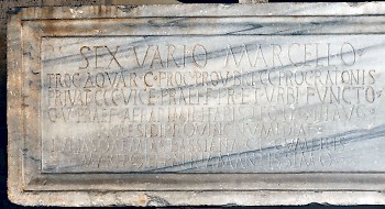 Latin inscription of the tomb of Varius Marcellus