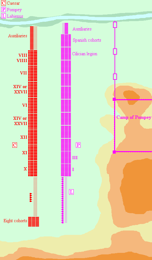 Map of the Battle of Pharsalus