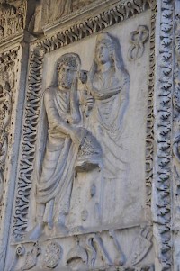 Rome, Arch of the Bankers: Severus, Julia Domna, and an erased Plautianus