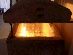 Skeleton of of a Carian lady (Bodrum museum, Turkey)