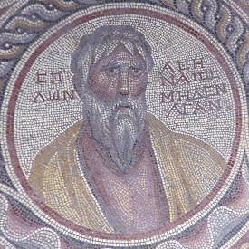 Solon, mosaic from Suweydie near Baalbek. National Museum, Beirut (Lebanon)