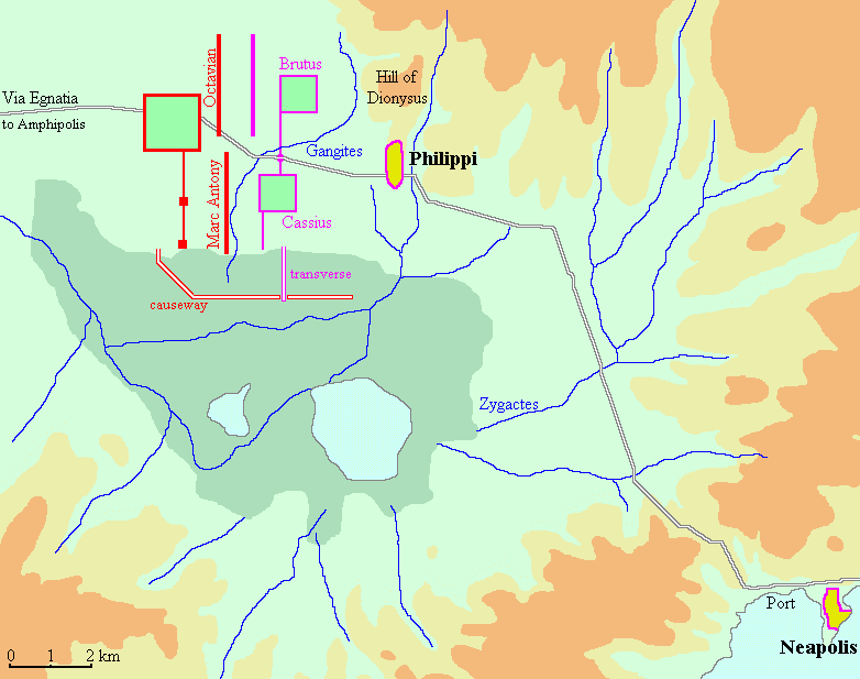 Map of the Double Battle of Philippi, pt 1