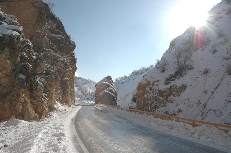 The approximate site of the Persian wall in the Persian Gate