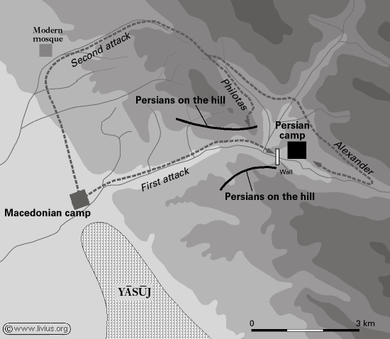 Map of the battle at the Persian Gate