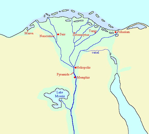 Map of Lower Egypt (fifth-fourth centuries BCE)