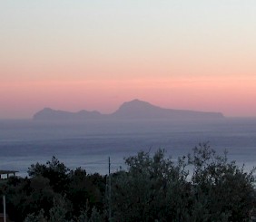 Capri; Tiberius' villa was to the left