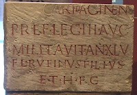 Tombstone of an officer of III Augusta, born in Carthage and buried in Cologne.