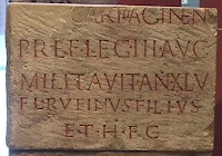 Tombstone of an officer of III Augusta, born in Carthage and buried in Cologne.