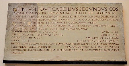 Pliny's inscription (reconstruction)