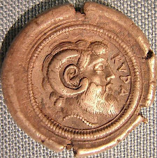 Coin from Cyrene, showing Zeus-Ammon. Kunsthistorisches Museum, Vienna (Austria)