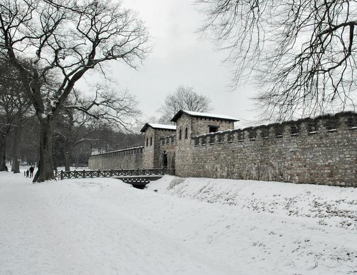 Saalburg in the snow