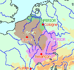Map of Belgica and the Germanies