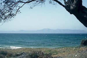 The beach at Cape Artemisium. Magnesia in the distance.