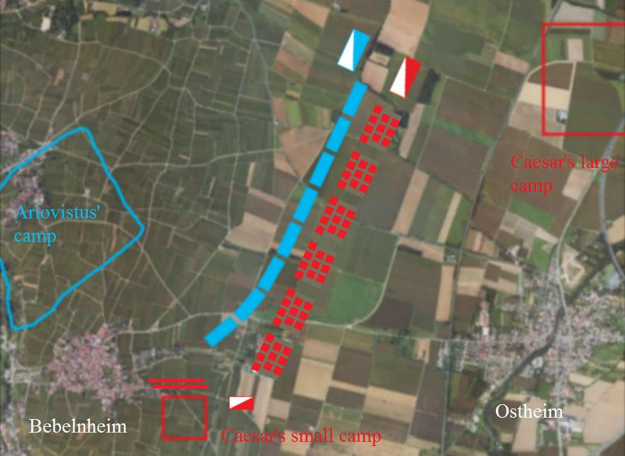 Colmar, Map of the battlefield where Caesar met Ariovistus