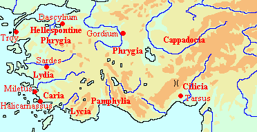 Map of Alexander's Anatolian Campaign