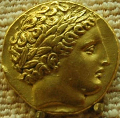 Apollo on a coin of Philip II