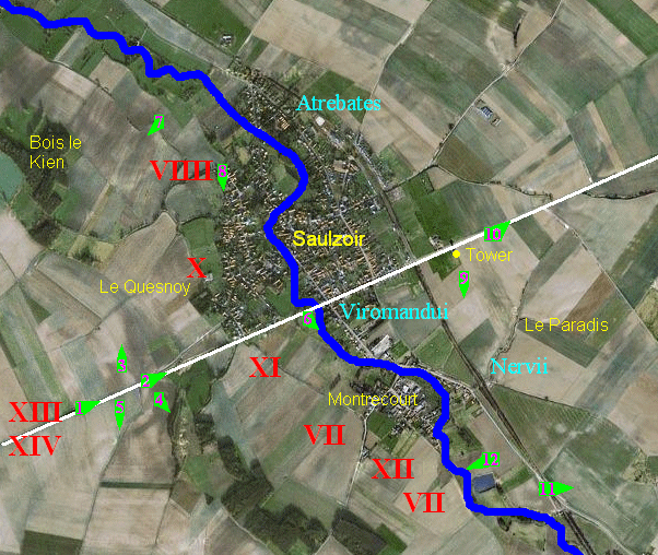 Sabis battlefield, Satellite photo