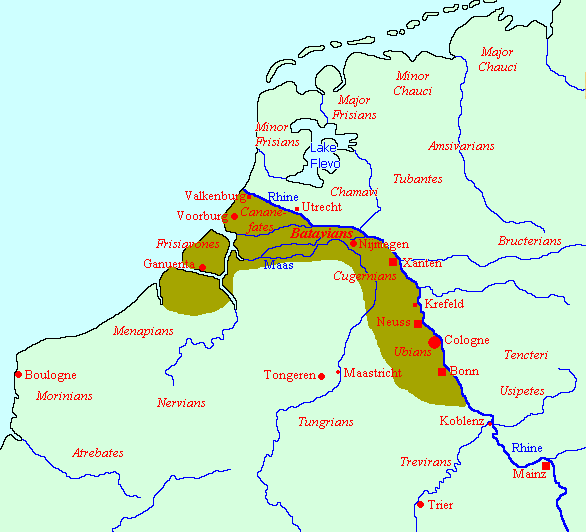 Map of Germania Inferior
