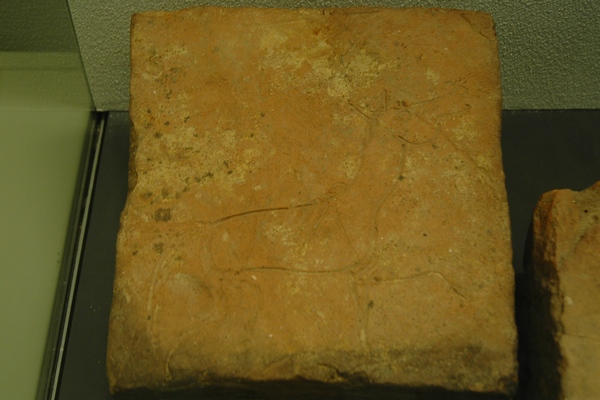 Neuss, Koelnerstrasse, Hypocaust tile decorated with a horse