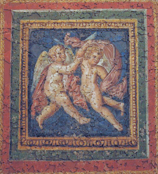 Trier, Fausta's fresco 3C: Erotes with drapery