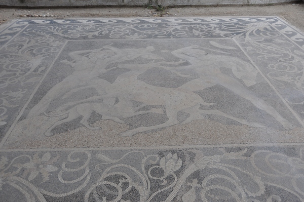 Pella, House of the Abduction of Helen, Mosaic of a stag hunt