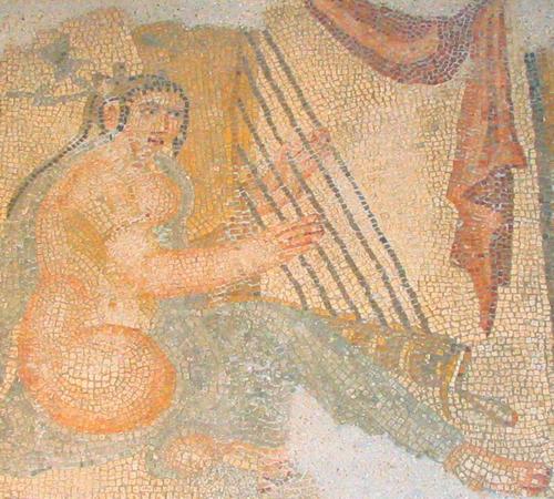 Bishapur, Palace, Mosaic of a musician