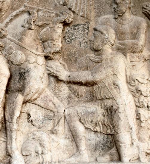 Bishapur, Relief 2, Surrender of the emperor Philip