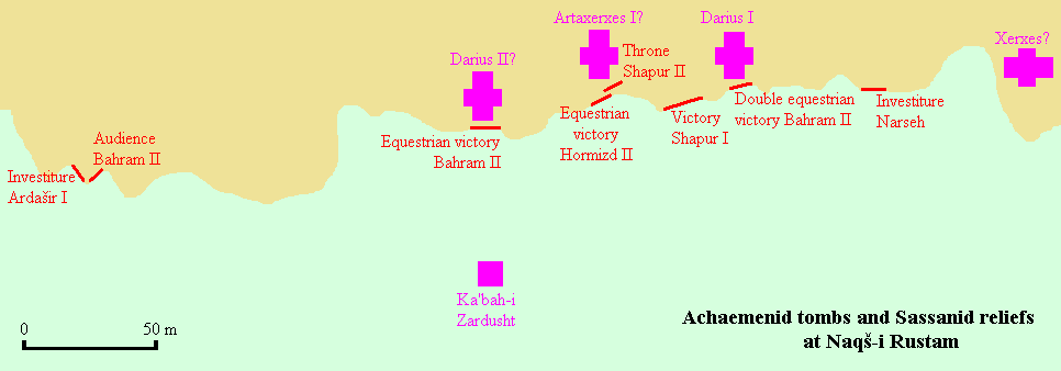 Map of Naqš-e Rustam