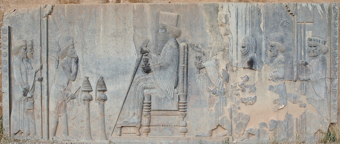 Persepolis, Apadana, East Stairs, Central scene