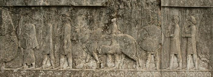 Persepolis, Apadana, North Stairs, Tribute Bearers, Gandarans