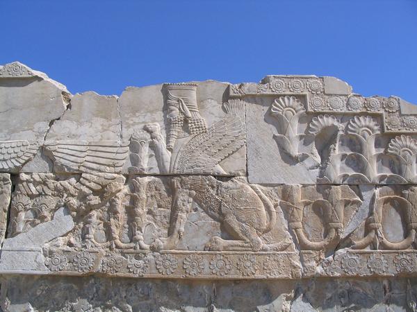 Persepolis, Palace of Xerxes, Interconnecting staircase, Sphinx
